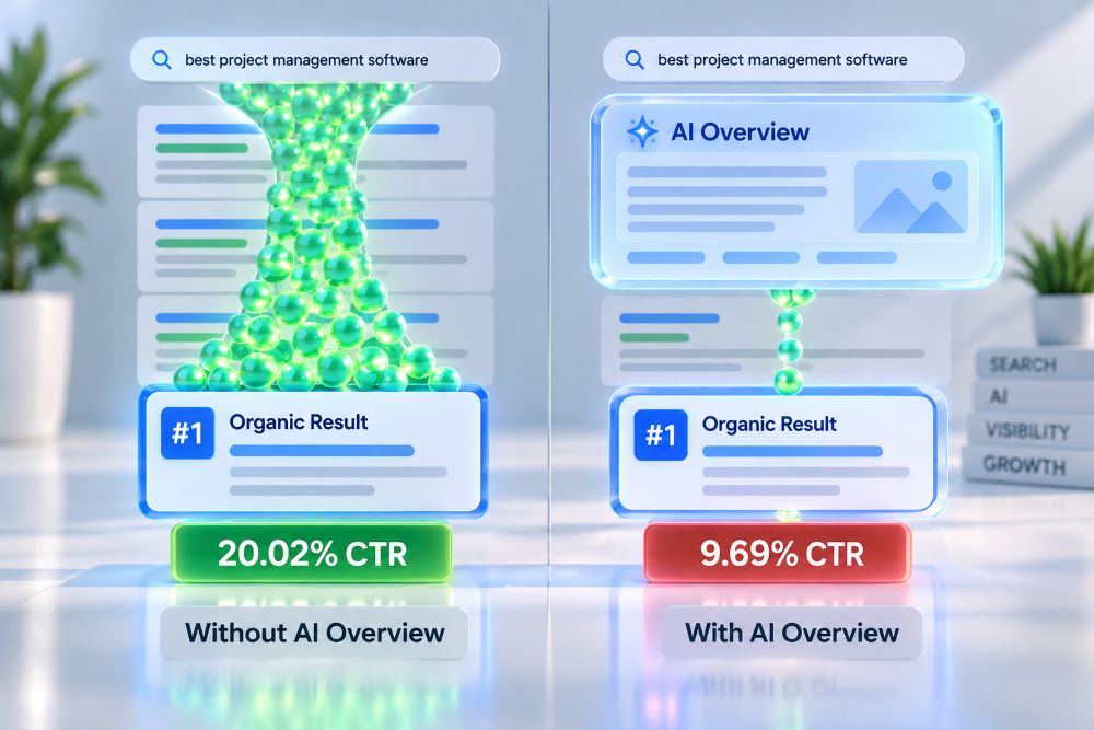 AI Overview CTR Statistics 2026 Click Loss by Rank