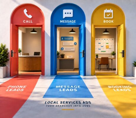 Local Services Ads lead types showing phone, message and booking leads
