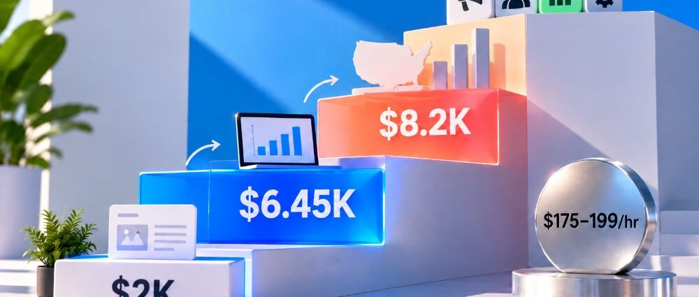 Marketing agency pricing statistics showing retainers and hourly rates in 2026