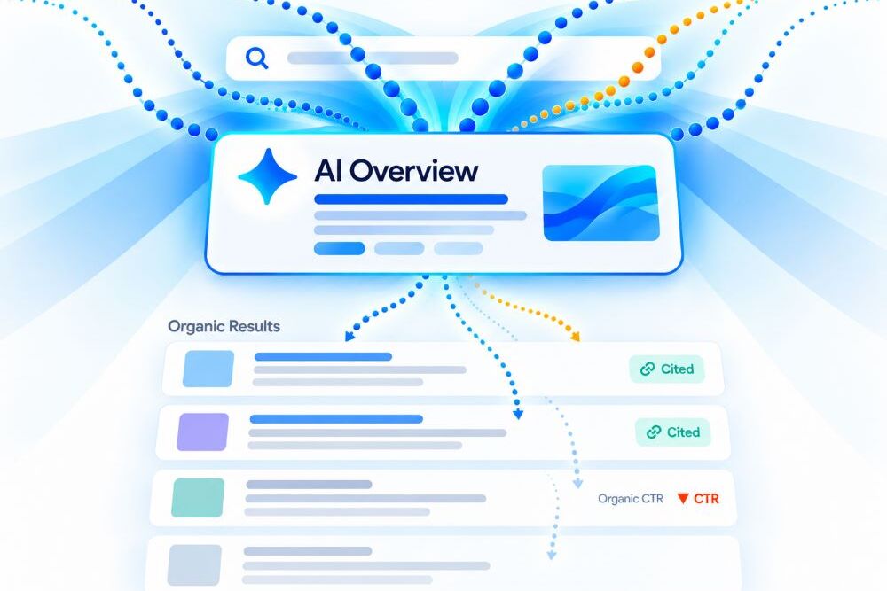 AI Overview affecting organic CTR and cited search results