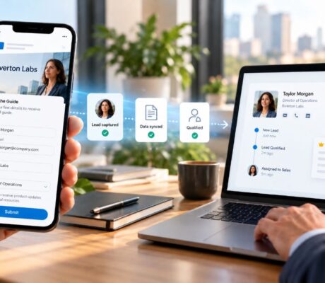 LinkedIn Lead Gen Forms workflow from ad submission to CRM and qualified sales lead