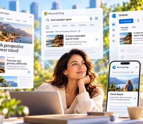 Microsoft Audience Ads targeting people across native placements beyond keyword search