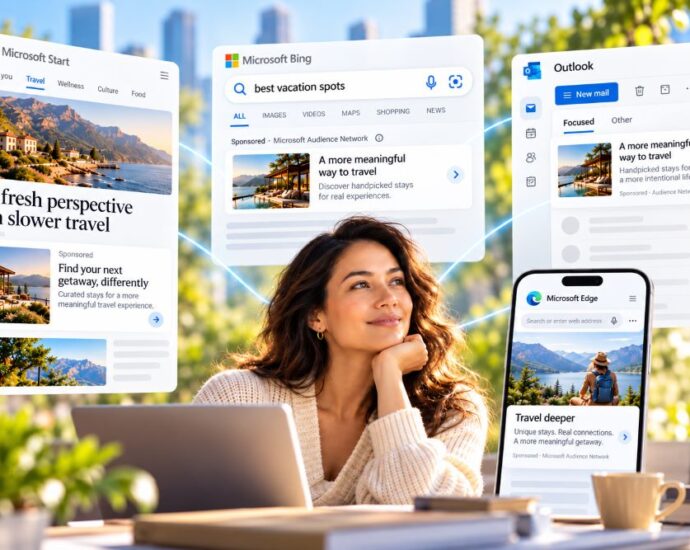 Microsoft Audience Ads targeting people across native placements beyond keyword search