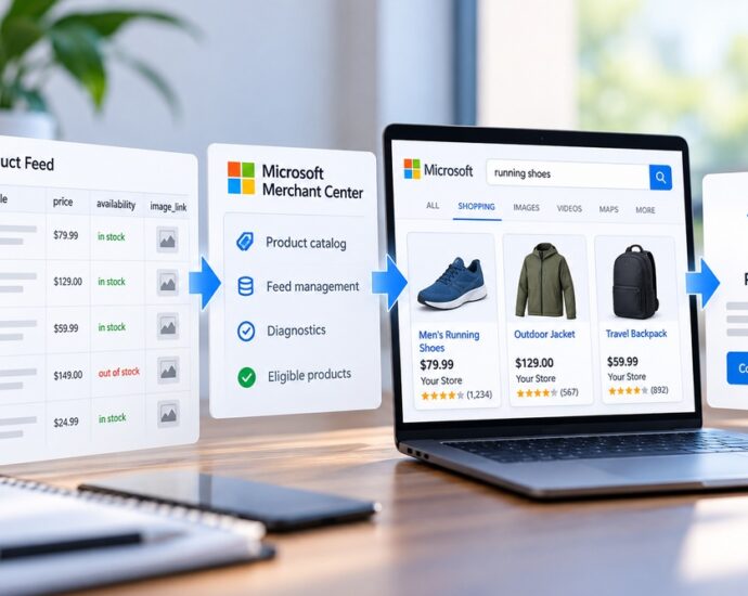 Microsoft Shopping campaigns workflow from product feed to Product Ads and ecommerce sales
